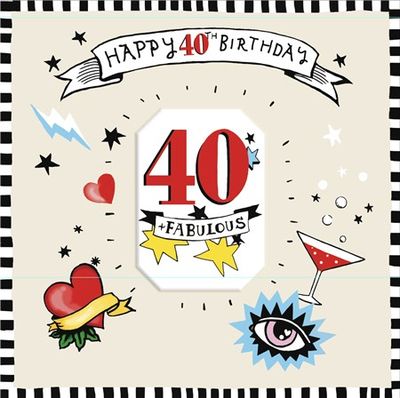 40th Birthday Tattoo Card