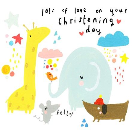 Christening Day Animals Card