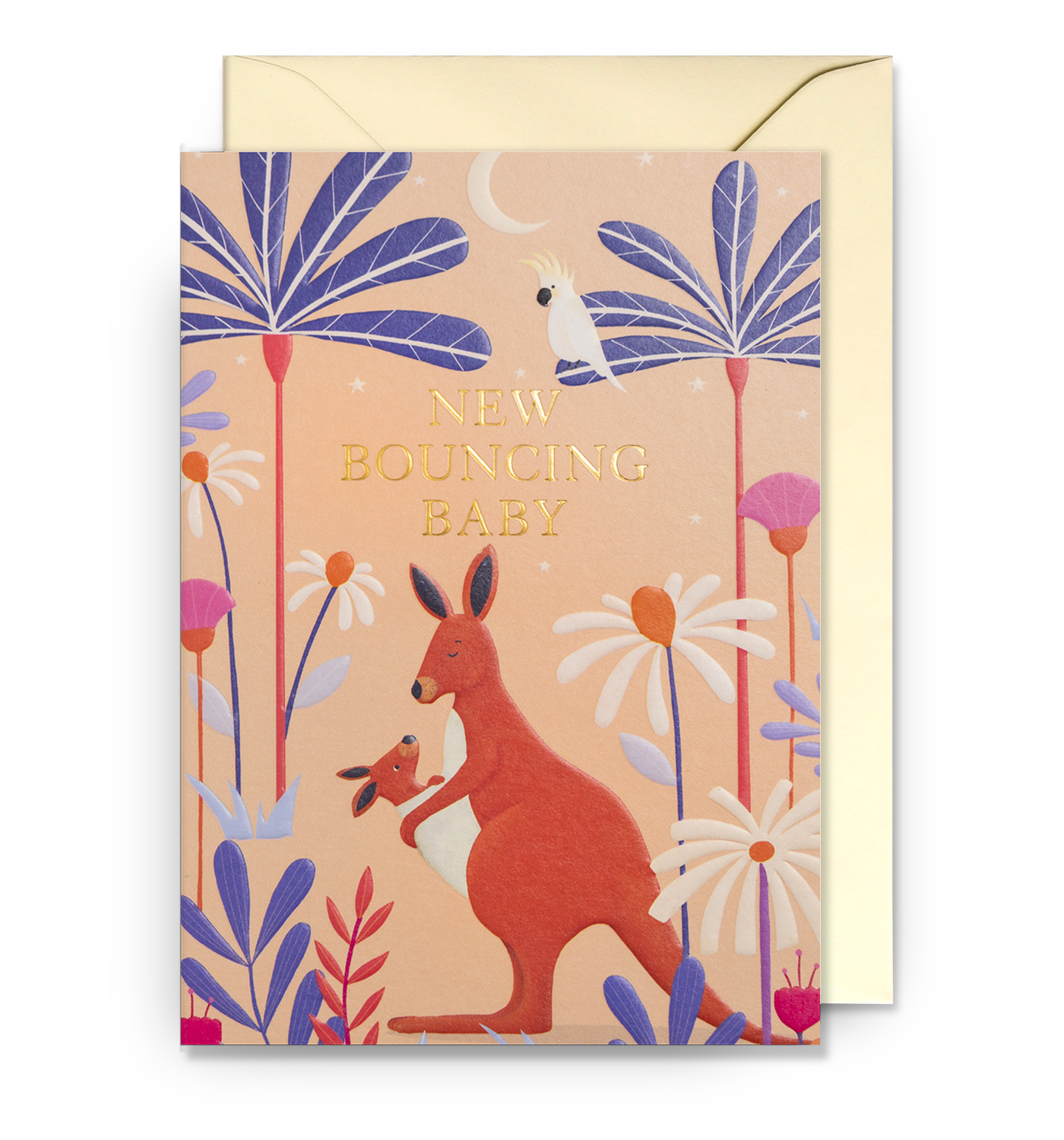 Bouncing New Baby Kangaroo Card