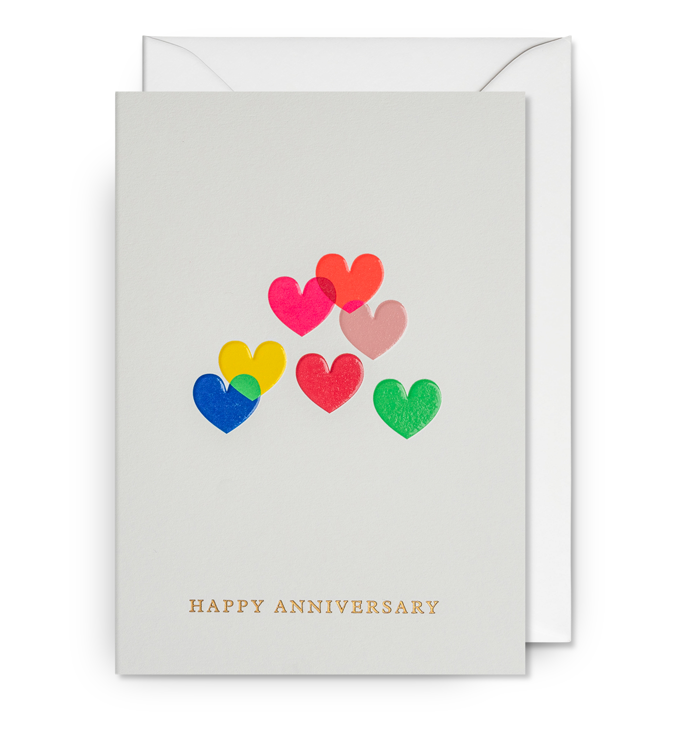 Colourful Hearts Anniversary Card