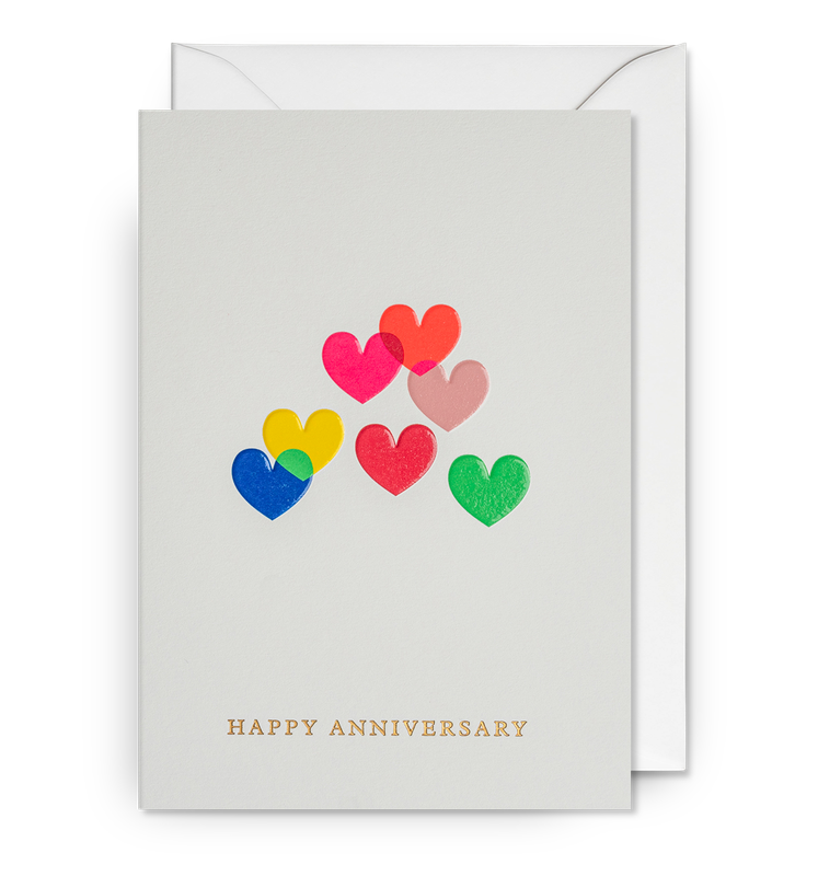 Colourful Hearts Anniversary Card