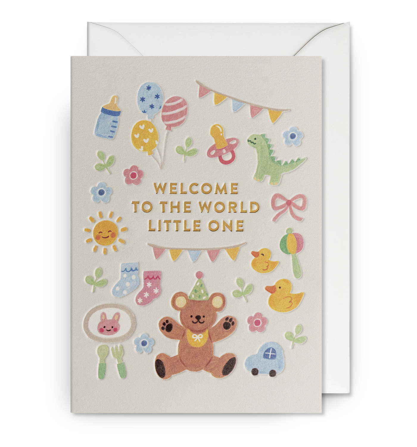 Welcome To The World Teddy Baby Card