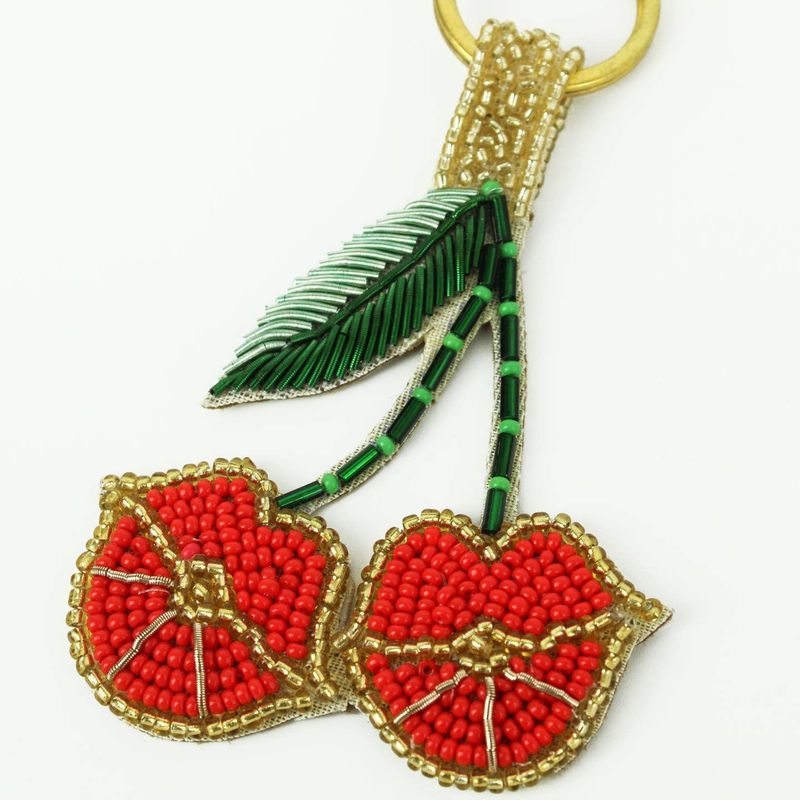 My Doris Beaded Cherry Kiss Keyring