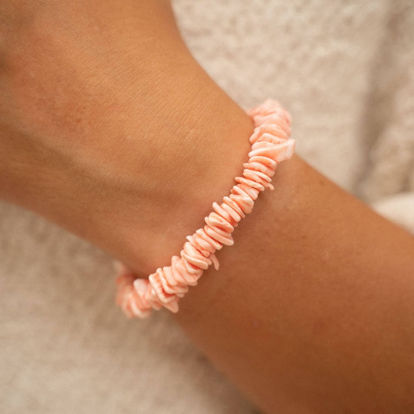 Peach Bead Bracelet