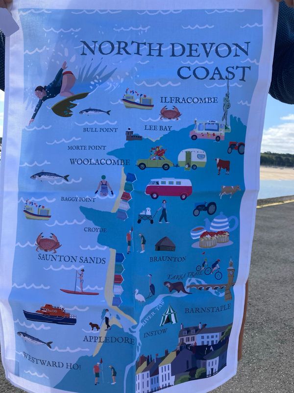 Betty Boyns North Devon Coast Tea Towel