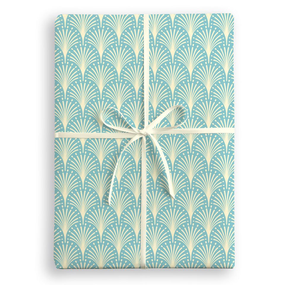Single Sheet Wrap Blue Art Deco