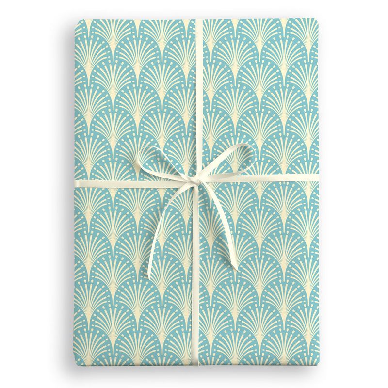 Single Sheet Wrap Blue Art Deco