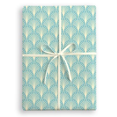 Single Sheet Wrap Blue Art Deco