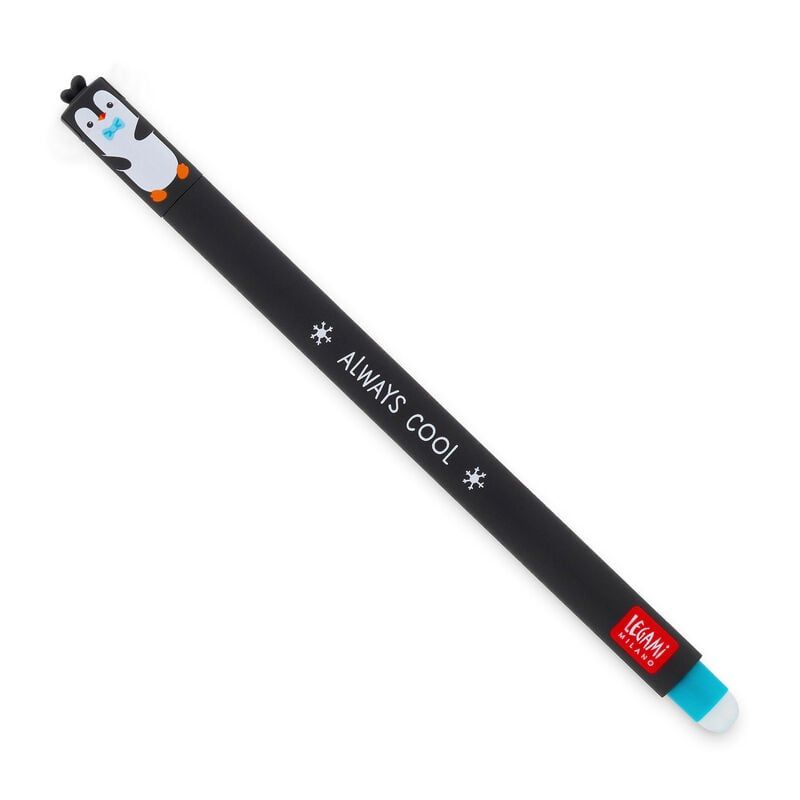 Legami Erasable Gel Pen - Penguin (Turquoise Ink)
