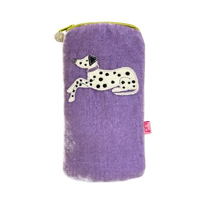 Lua Dalmation Glasses Purse - Lilac Velvet