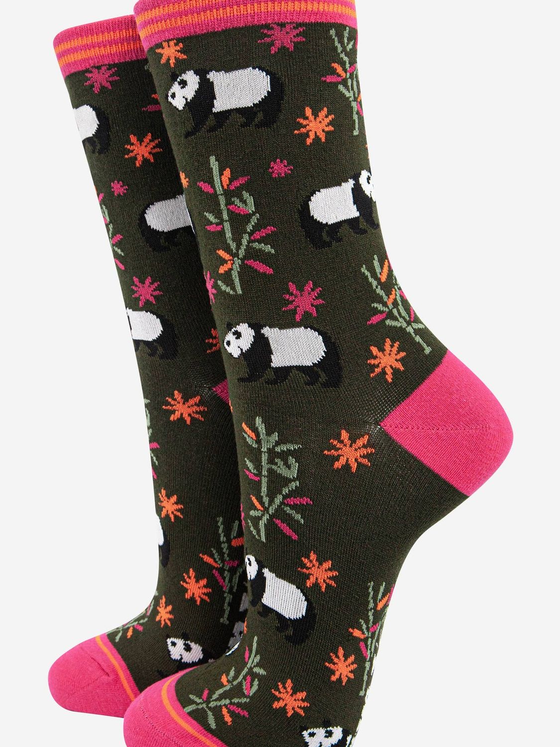 Women&#39;s Panda Bambbo Socks - Khaki (Size 3-7)