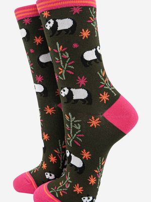 Women&#39;s Panda Bamboo Socks - Khaki (Size 3-7)