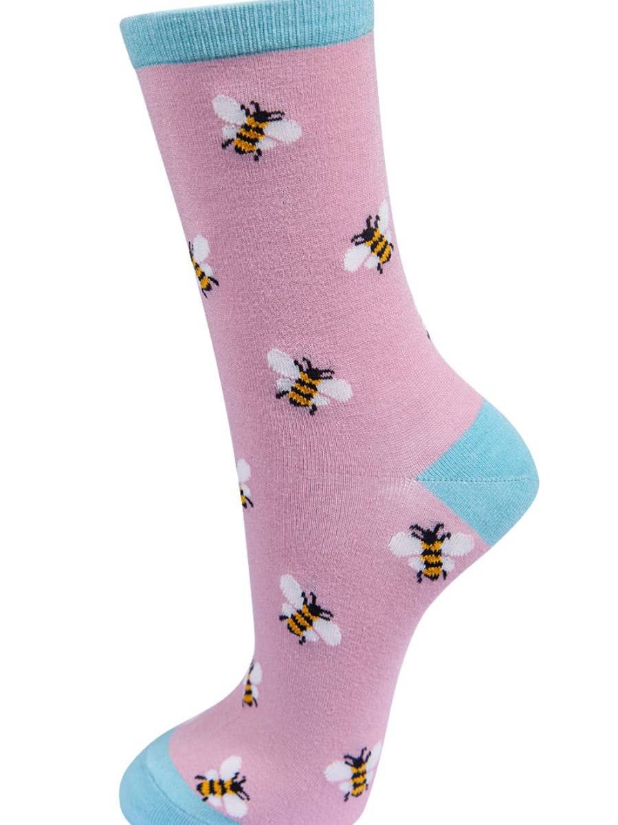 Women&#39;s Bee Bamboo Socks - Pink (Size 3-7)