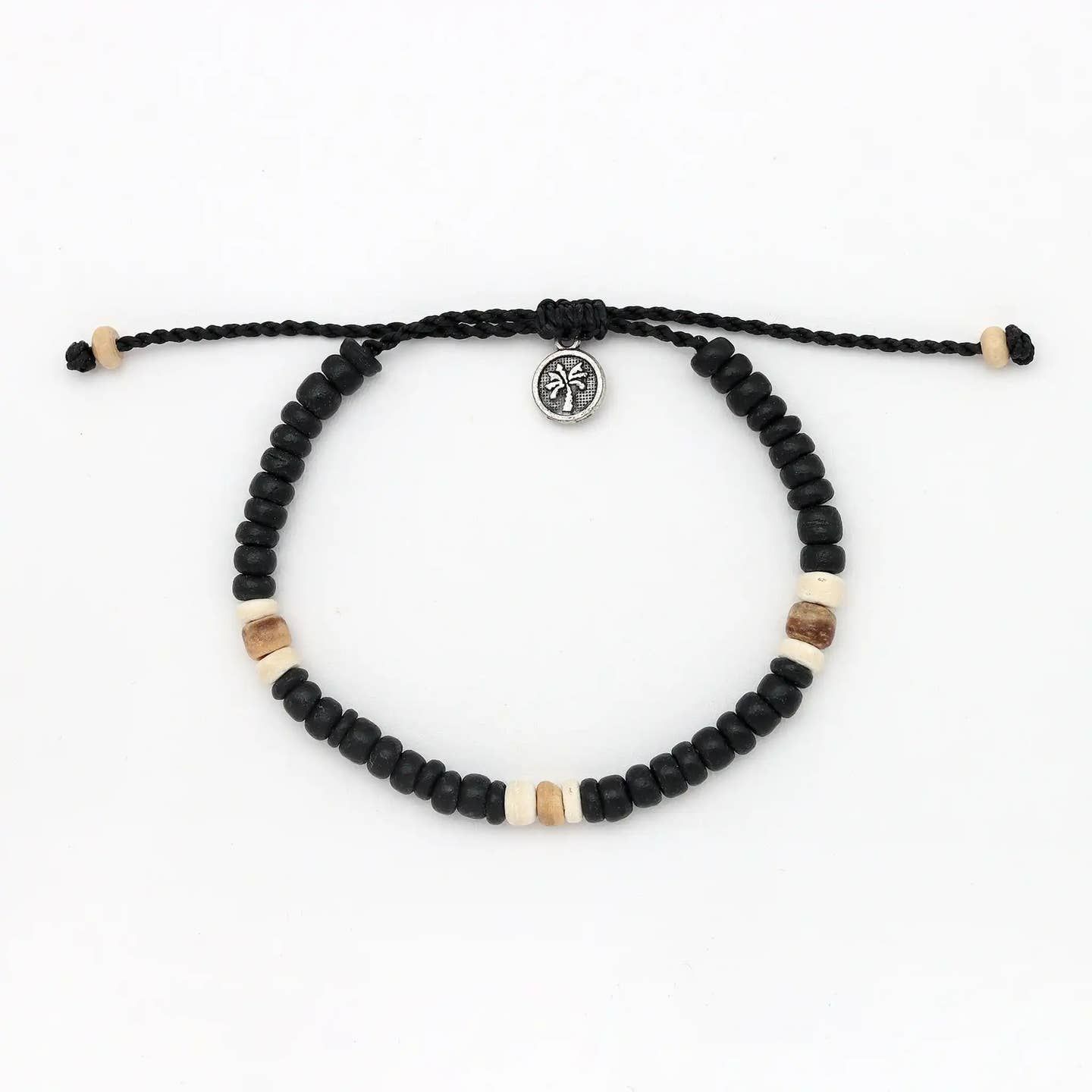Black Wood Bead Bracelet