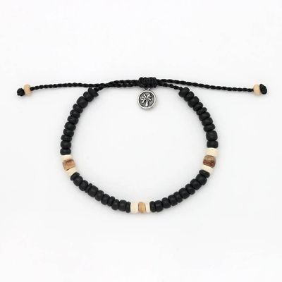 Black Wood Bead Bracelet