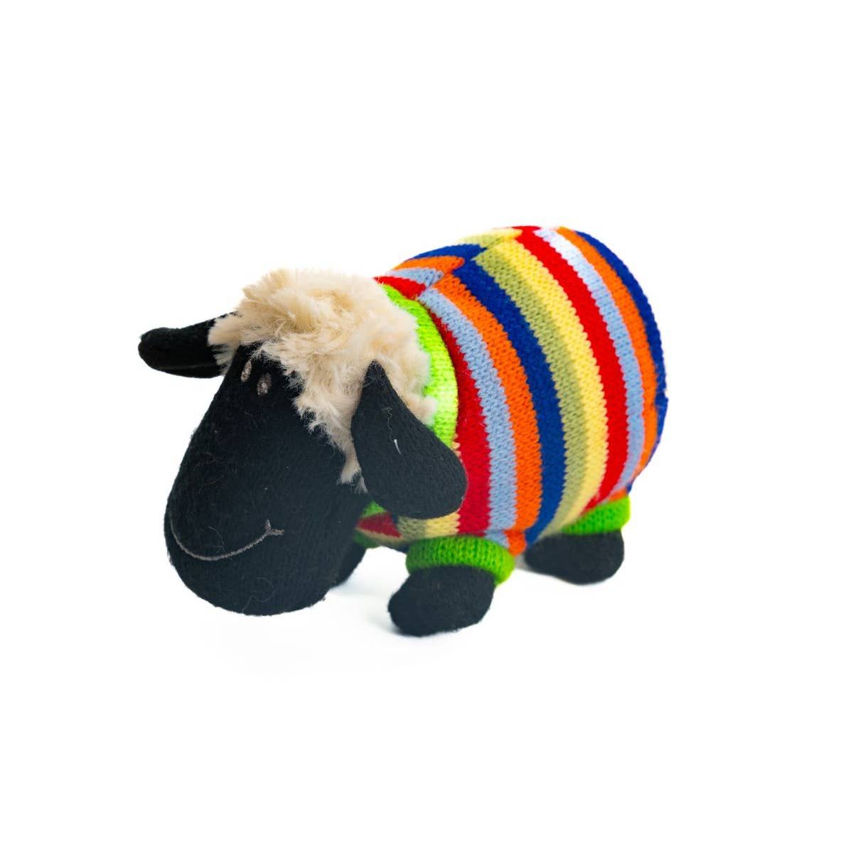 Woolly Lamb Toy - Stripy Knitted