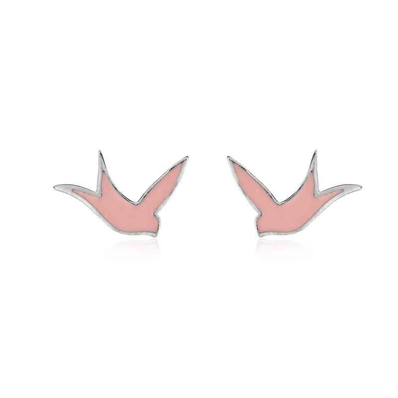 Pale Pink Bird Studs