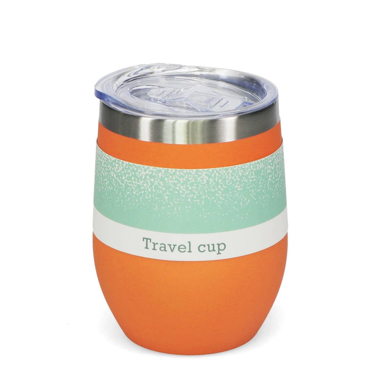 Rubber Coated Steel Travel Cup - Orange