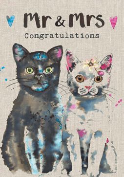 Mr&amp; Mrs Cats Congratulations Card