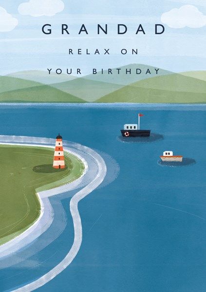 Grandad Lighthouse Birthday Card