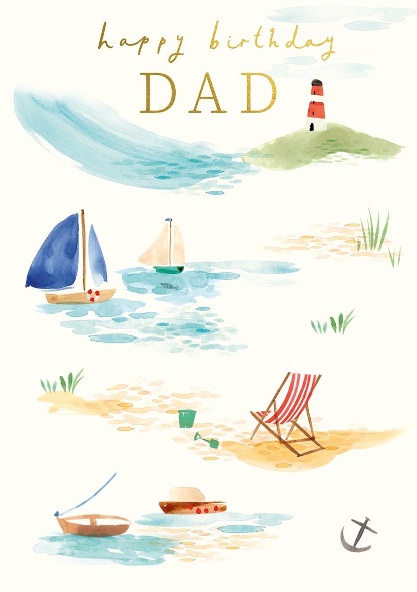 Dad Seaside Birthday Card