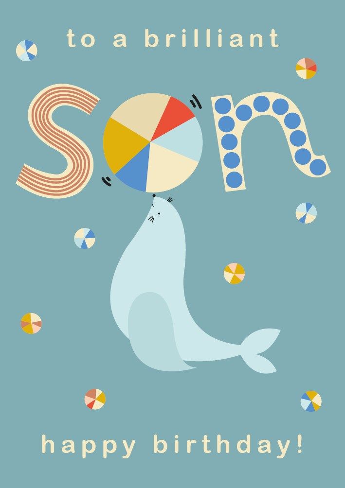 Brilliant Son Seal Birthday Card