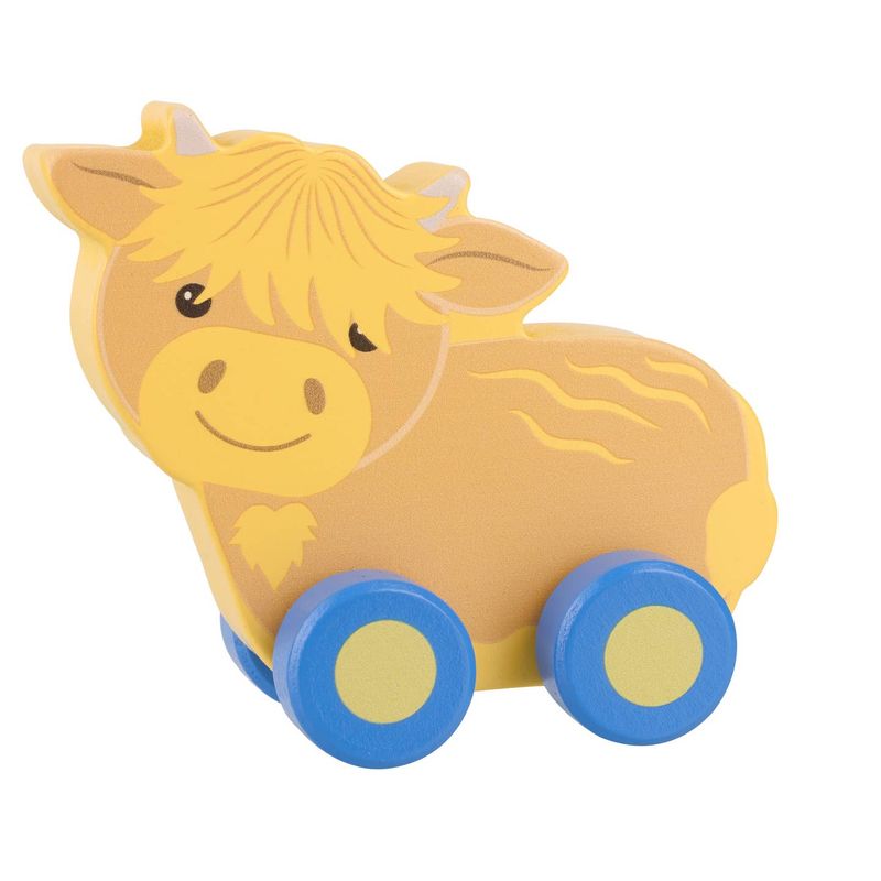 Highland Cow First Wooden Push Toy