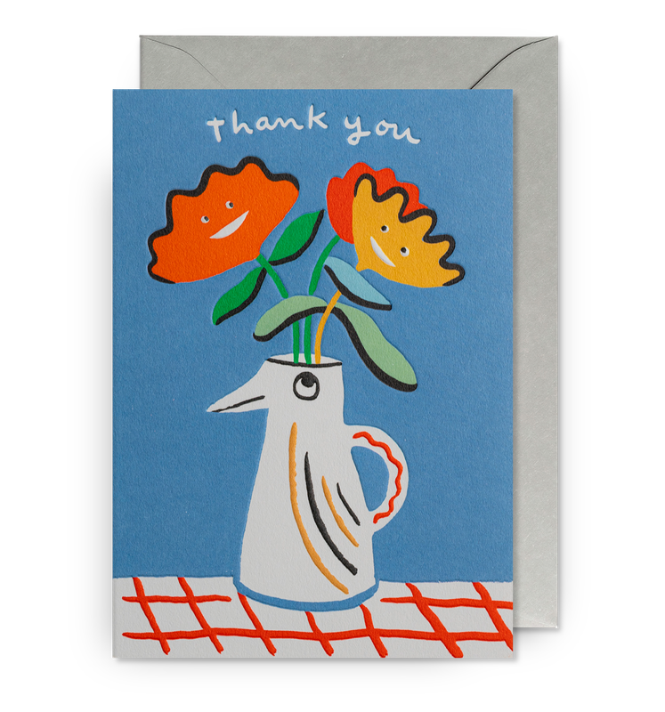 Happy Flowers Thank You Card
