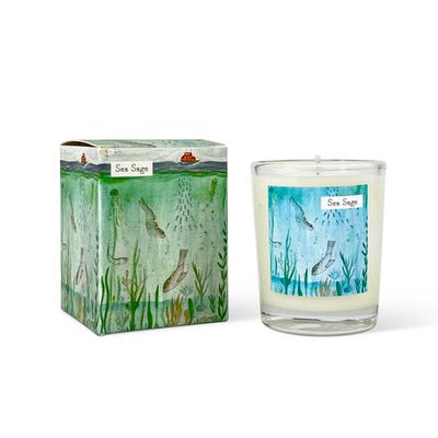 Coastal Sea Sage Candle 9cl - Diving Seals &amp; Lifeboat