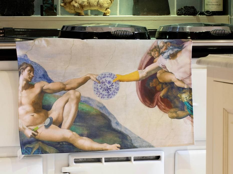 Dry Humour Tea Towel - The Creation Of Bubbles