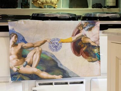 Dry Humour Tea Towel - The Creation Of Bubbles