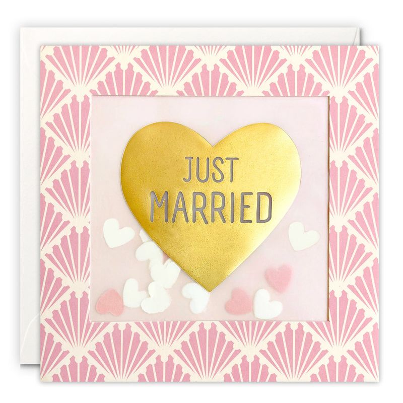 Just Married Art Deco Shakies Card