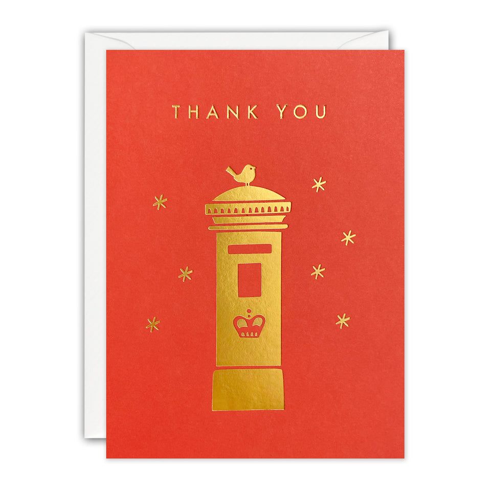 Gold Postbox Thank Yoiu Mini Card