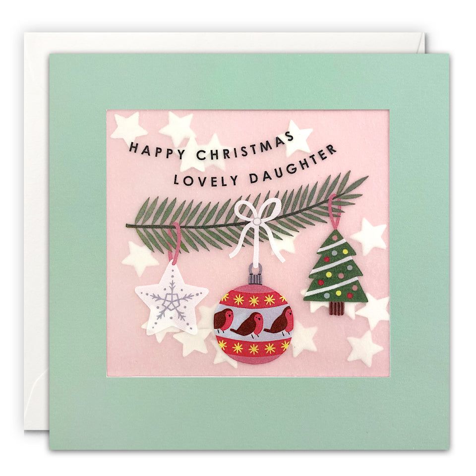 Christmas Baubles Daughter Shakies Card