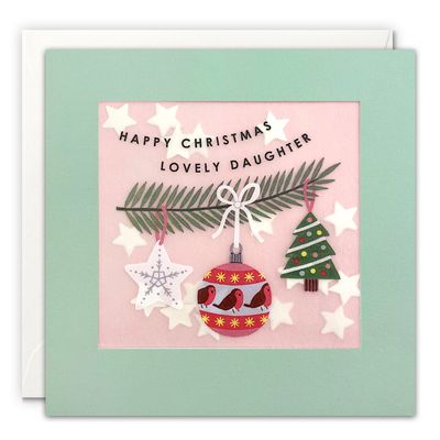 Christmas Baubles Daughter Shakies Card