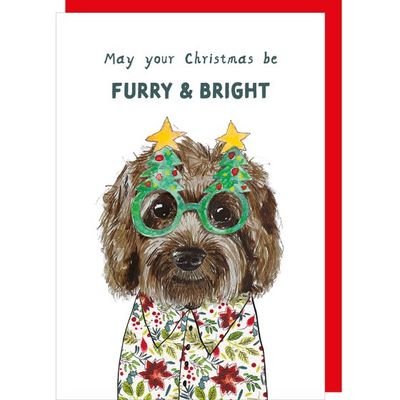 Christmas Dog Furry Card