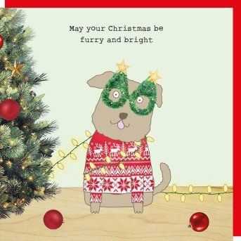 Christmas Dog Bright Card