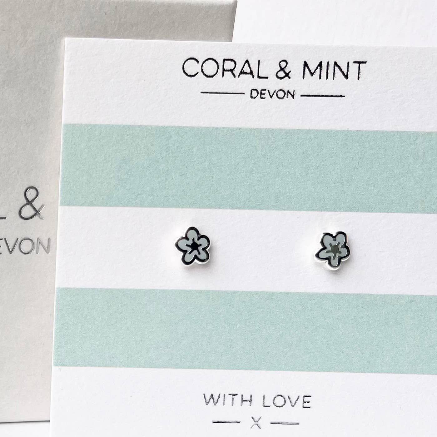Pale Blue Bubble Flower Studs