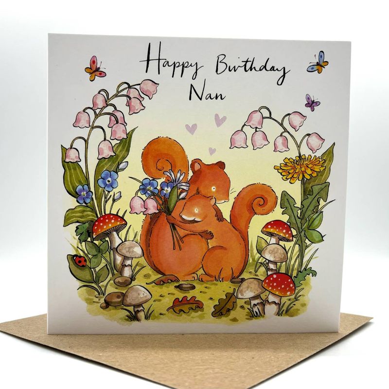 Nan Squirrel Birthday Card