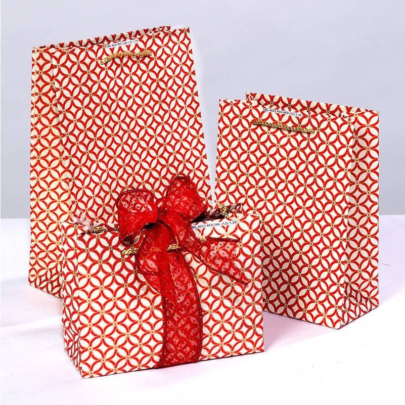 Medium Gift Bag - Red Trellis
