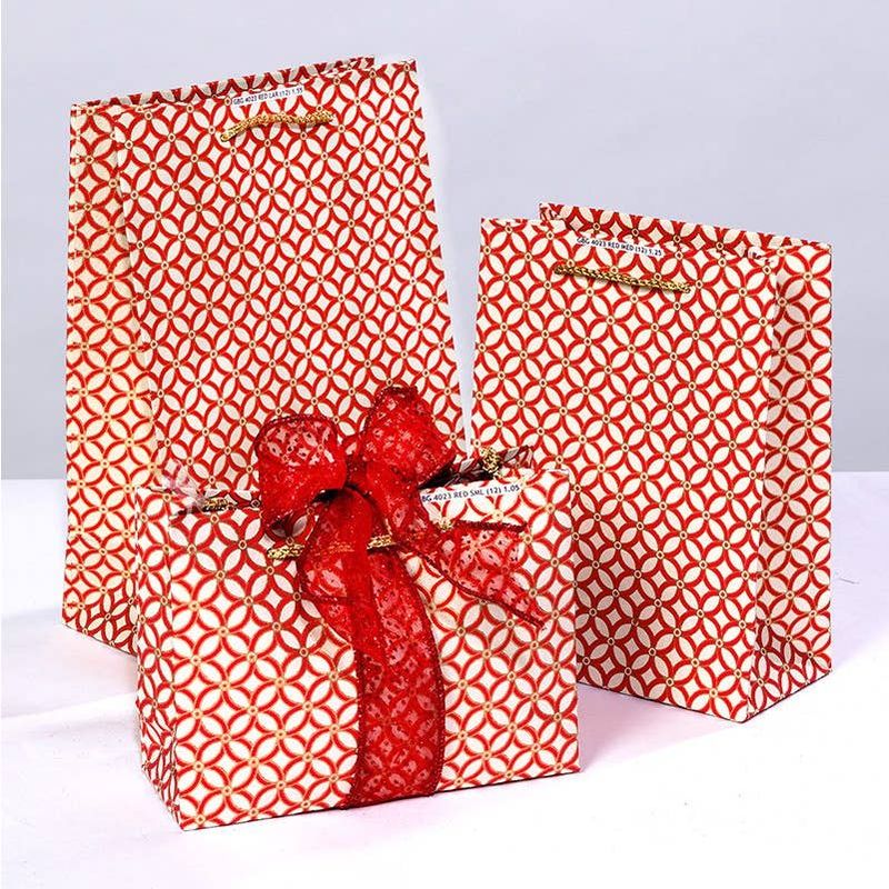 Medium Gift Bag - Red Trellis