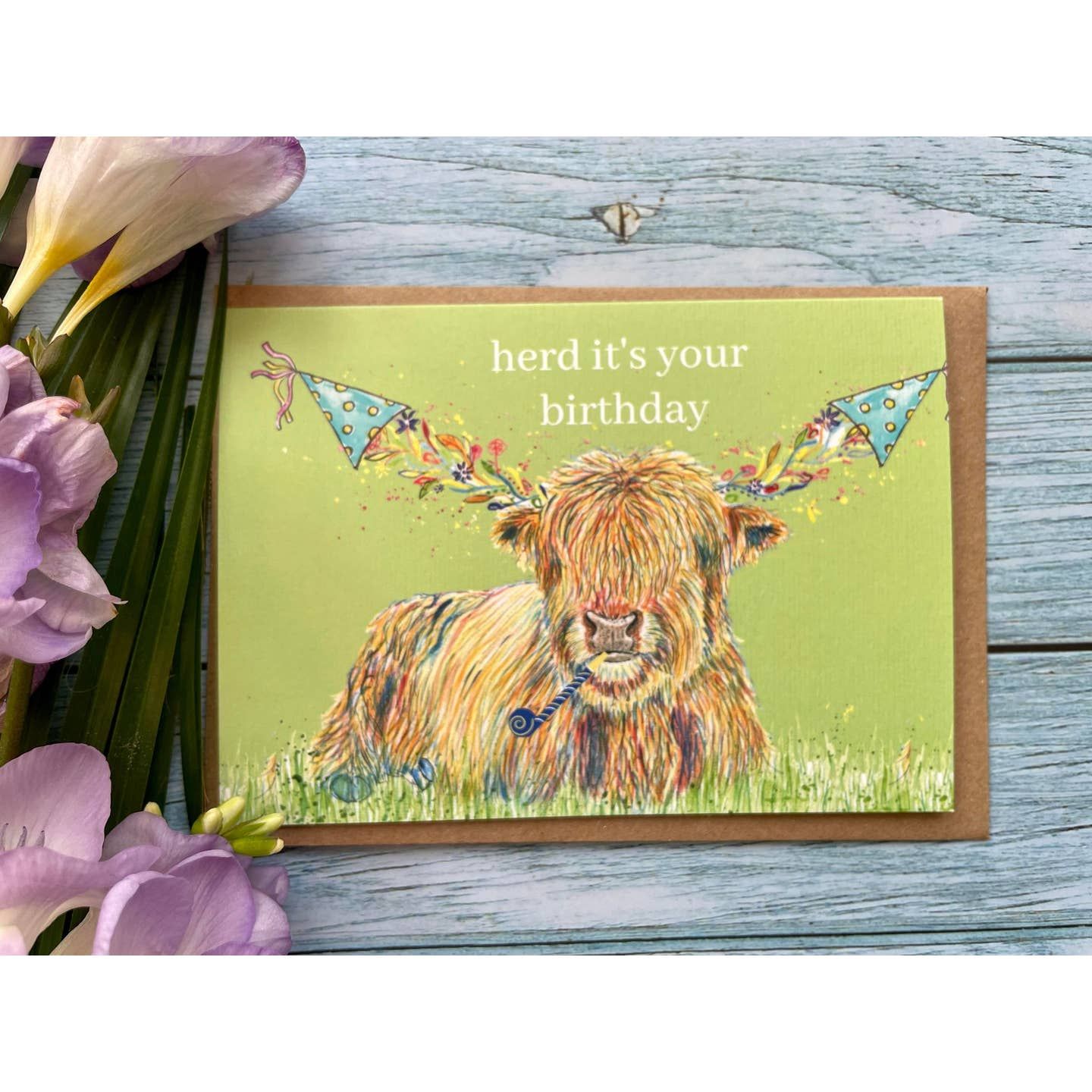 Herd Its Your Birthday Highland Cow Card