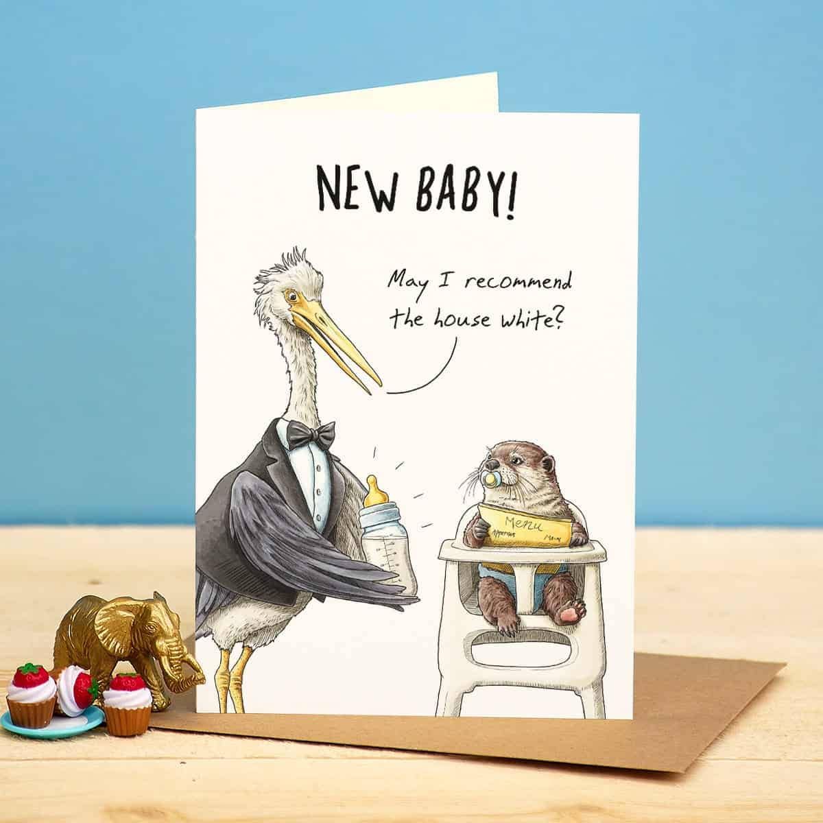 House White New Baby Card