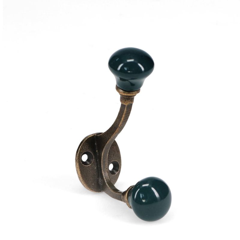 Ceramic Double Hook - Teal