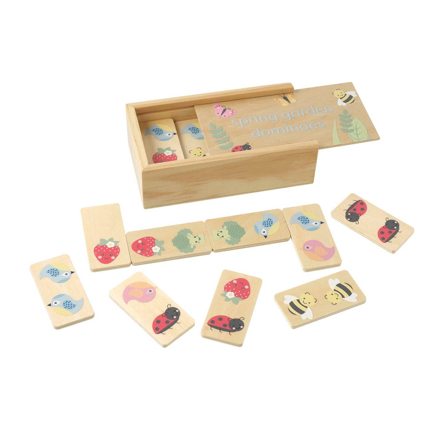 Spring Garden Wooden Dominoes