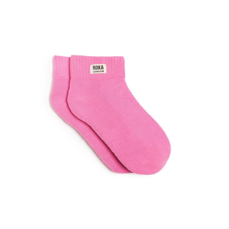 Roka London Wembley Organic Cotton Socks - Pink Carnation (One Size)