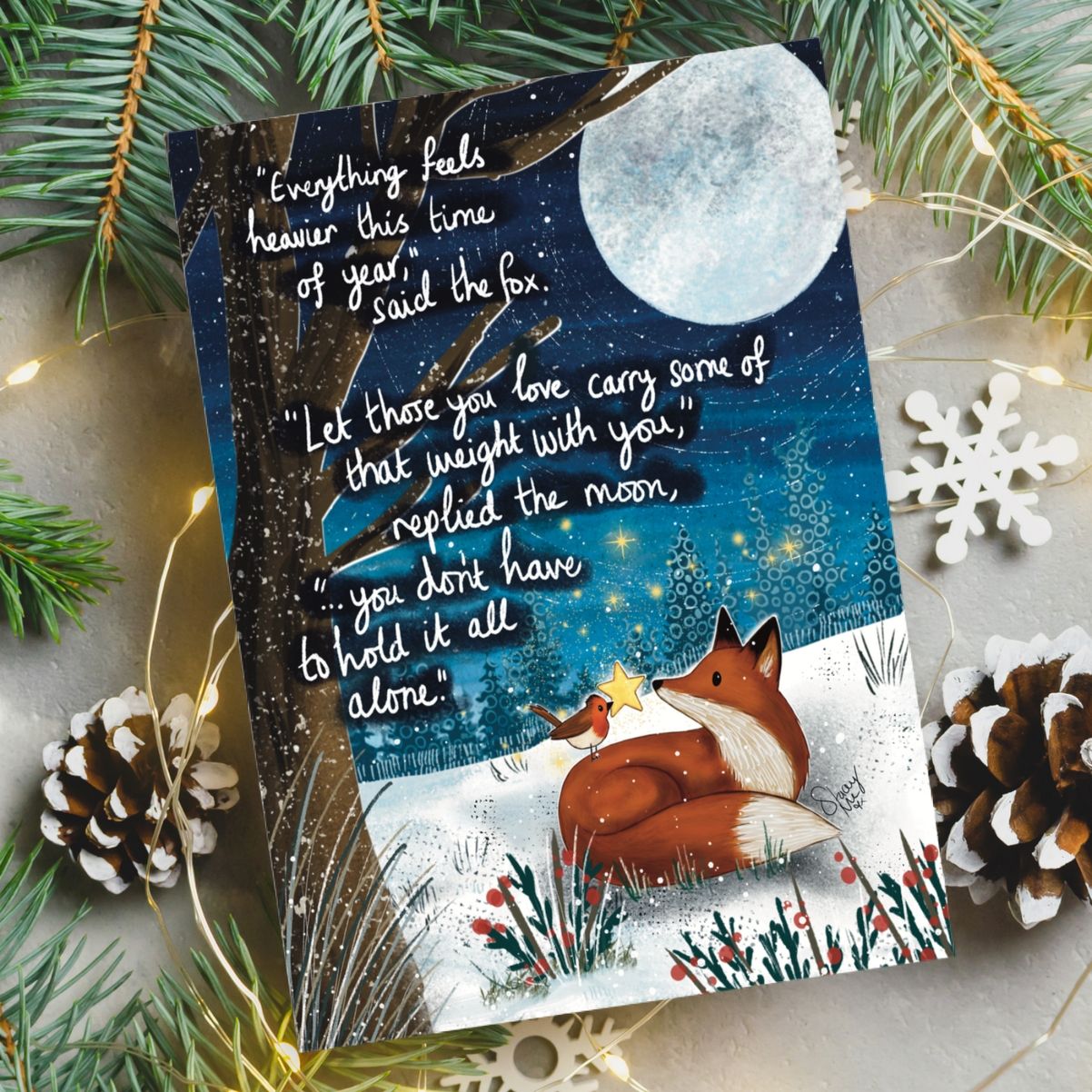 Heavier Christmas Card By Fox Under The Moon