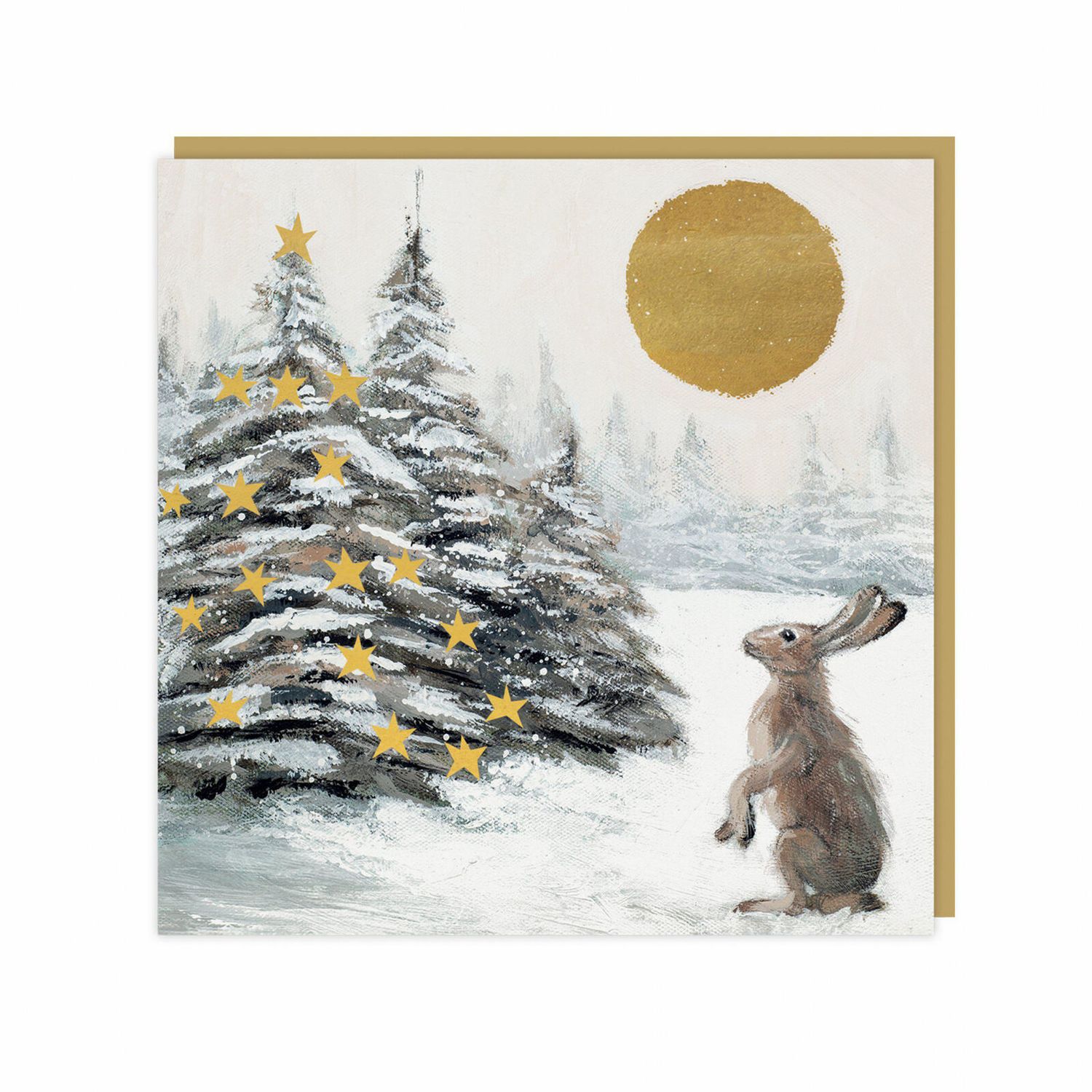 Moonlit Tree (Hare) Pack Of 6 Charity Christmas Cards