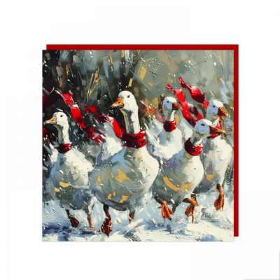 Festive Geese Pack Of 6 Charity Christmas Cards