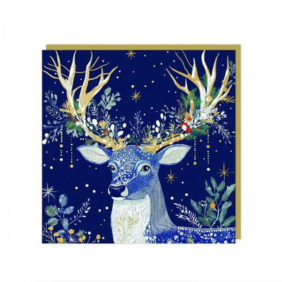 Glistening Stag Pack Of 6 Charity Christmas Cards